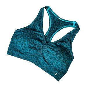 Aqua Blue Athletic Sports Bra Razorback Intimate Fitness Women’s Size Medium Fit